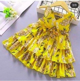 Resim MODAVALS LİMON SARI KARDEŞ KOMBİN ÇİÇEKLİ KIZ ÇOCUK ELBİSE & BANDANA KOMBİN Sarı 
