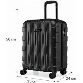 Resim Kabin Boy Valiz + Makyaj Çanta Siyah-siyah 1167 Siyah 