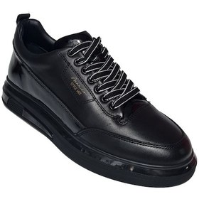 Resim Marcomen Rugan Parçalı Model Hakiki Deri Kalın Köpük Taban Erkek Sneaker Ayakkabı 19380 Siyah 