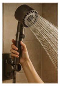 Resim Masaj Başlıklı Su Atasarruflu Kireç Önleyici Özellikli Yüksek Basınç Duş Başlığı 2filtreli 2 Katlı Gri 