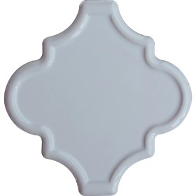 Resim Can Seramik 12 x 12 cm Beyaz Arabesk Desenli Kabartmalı Çini Karo (5'li 1 Paket) 