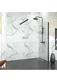 Resim Tekno Duş Black Tetra 6mm Şeffaf Cam Seperatör Duşakabin Şeffaf 