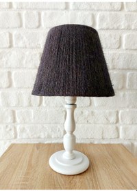 Resim Retro Now Perge Beyaz Ahşap Ayakli Abajur 