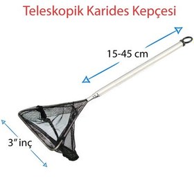 Resim Liya Akvaryum Karides Kepçesi 3" 15-45 CM Saplı / Üçgen 