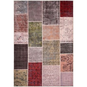 Resim Nuvomon Kadife Patchwork Halı - Toprak - 160x230 cm 