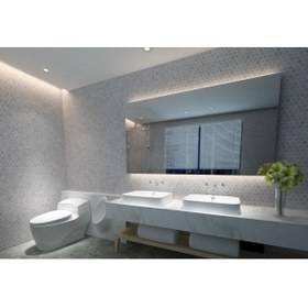 Resim TUQCO Doğaltaş Fileli 1" Hexagon Golden Eskitme Mermer Mozaik 