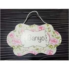 Resim Hiraevgereçleri Banyo Oda Isimlik Kapı Süsü Isimliği Gül Desenli Çok Renkli 
