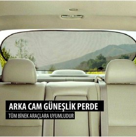 Resim MeyZone Oto Güneşlik Perde Araba Arka Cam Perdesi Güneş Önleyici Araç Içi Güneşliği 50x100cm Vantuzlu 