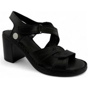 Resim Mammamia 2505 Hakiki Deri Günlük Kadın Sandalet-siyah Siyah 