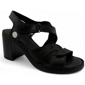 Resim Mammamia 2505 Hakiki Deri Günlük Kadın Sandalet-siyah Siyah 