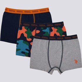 Resim U.S. Polo Assn. U.S. Polo Assn Military Detail Erkek Çocuk 3'lü Boxer Lacivert 