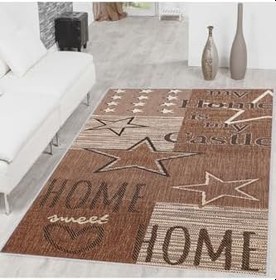 Resim Rovigo Dijital Baskı Yıkanabilir Kaymaz Taban Salon Halısı RVG1457, Kahverengi, 80 x 150 