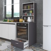 Resim Kenzlife ankastre fırın dolabı aybirgen gri 165*60*56 mutfak çekmeceli 