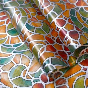 Resim Renkli Buzlu Gizlilik Pencere Filmi - 10mil Kalınlık, Ofis, Banyo & Ev Dekoru için Kendinden Yapışkanlı 