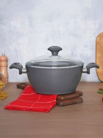 Resim Falez Serafit 26 Cm Granit Seramik Kaplama Derin Tencere Antrasit 