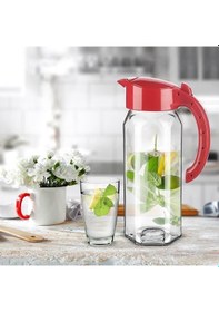 Resim Cam Sürahi Ala Jug 1500 Ml Kırmızı 
