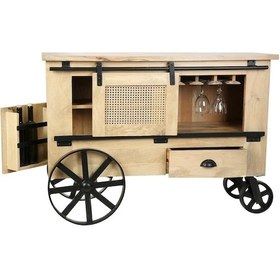 Resim Vitale Ahşap Şaraplık Araba 122 81 41 Cm Ahşap 