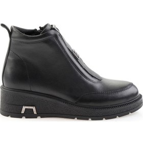 Resim Siyah Hakiki Deri Kadın Bot & Bootie K02717251703 Siyah 