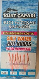 Resim Kurt Çapari 10 Numara 7 İğneli UV Turuncu Simli 0.25 Beden 0.15 Kısa Köstek 