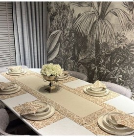 Resim Keten Balca Desen Runner 40x140 Cm Çok Renkli 