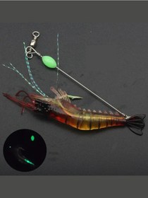 Resim Eagenset Fosforlu Glow İğneli Silikon Karides Yapay Yem Kırmızı 