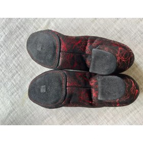 Resim Suna Dans Ayakkabısı - Tüm Danslar Içindir. 4 cm Kırmızı Siyah Desenli 