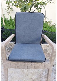 Resim 4 Adet Rattan Arkalıklı Sandalye Minderi Kalınlık 4cm - K.gri Koyu Gri 