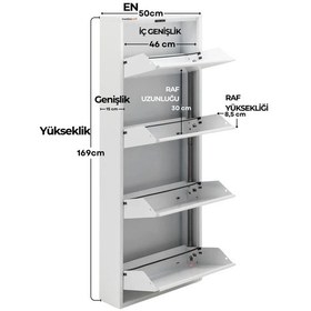Resim 4'lü Metal Ayakkabılık - Beyaz 
