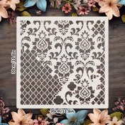 Resim Şık Tarz | Damask Çiçek Desenli Plastik Şablon Scrapbooking, Boyama ve Kabartma için - 30cm x 11.8 İnç, Albüm Dekorasyonu ve DIY Projeleri için Yeniden Kullanılabilir El Sanatları Şablonu 