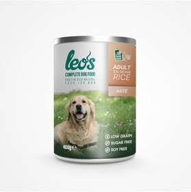 Resim Leos Somonlu ve Pirinçli Pate Konserve Yetişkin Köpek Maması 12 x 400 G 