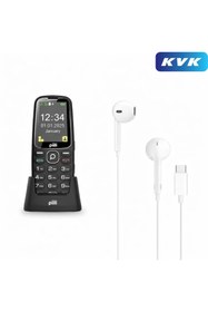 Resim Piili P10 Tuşlu Cep Telefonu Siyah KVK Garantili Şarj Standlı + Kulaklık Hediyeli 