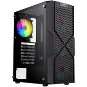 Resim GameBooster GB-PW908B USB 3.0, ATX Mesh Panel, Dahili 4 RGB Fanlı (3 Ön 1 Arka) , Siyah Oyuncu Kasası (PSU yok) 