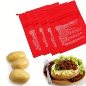 Resim 2 adet/4 adet Mikrodalga Pişirme Büyük Patates Torbaları, Tatlı Patates ve Mısır Isıtma Kiti, bu mikrodalga patates pişirme torbasını kullanarak sadece birkaç dakikada mükemmel pişmiş patatesler yapın! 