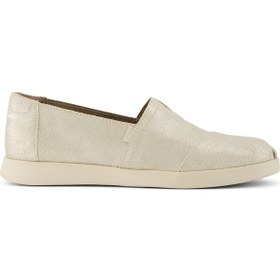 Resim Espadril / Keten Kadın 10021548 Toms Alpargata Plus Metallic Suede Champagne Champagne Açık Bej 