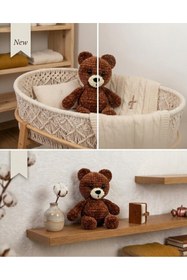 Resim Taze Kal El Emeği Organik Amigurumi kahverengi Ayı - Hediyelik Peluş Uyku Arkadaşı 
