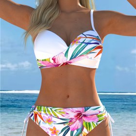 Resim Avrupa ve Amerikan Modası Kadınlar için Yırtmaçlı Stil Bikini Takımı 