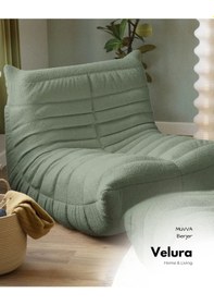 Resim Muvva Berjer & Pofuduk Relax Koltuk & Armut Tekli Koltuk - Su Yeşili Su Yeşili 