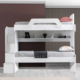 Resim Setay İnci 2li Ranza, Beyaz + 2 Adet Comfort Yatak 