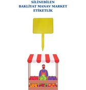 Resim 50'li Yaz Sil Sapla Manav Etiketliği Kuruyemiş Pazarcı Etiketi S Sarı 
