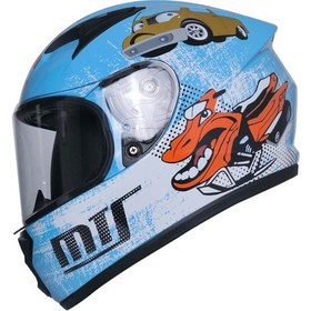 Resim Mts M-201 Full Face Motosiklet Çocuk Kaskı M2 Blue Renkli 