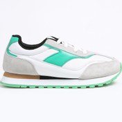 Resim Fabrika Yeşil - Beyaz Erkek Deri + Tekstil Sneaker SEVHAC 