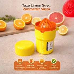 Resim Culiq Çok Amaçlı Limon Sıkacağı ve Meyve Ezici - Püre Yapabilen - Saklama Kaplı - 400 ml 