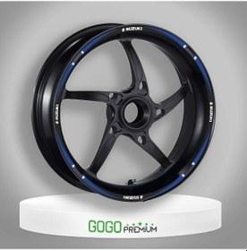 Resim Mavi Siyah Suzukı Uyumlu Reflektörlü 1 Set Jant Şeridi 