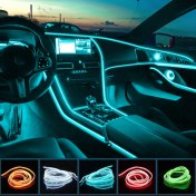 Resim C9 Araç İçi Torpido Ledi 2 Metre Neon Buz Mavi 