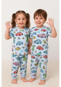 Resim Isobel Kids Araba Desenli Pijama Takım Mavi 