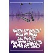 Resim Boyun Askılı 100 Saat Kablosuz Kulaklık Göstergeli Bluetooth Kulaklık 