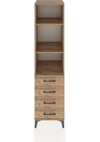 Resim Hyperion Dolap 3 Raflı 4 Çekmeceli 44x44x182 Çam-çam Çam 