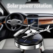 Resim Şık Gümüş Güneş Enerjili Dönen Helikopter Araba Hava Temizleyici Difüzörü - Kalıcı Kokuyla Gösterge Paneli Dekoru, Alüminyum Alaşımlı, Pil Gerektirmez, Araçlar ve İç Mekanlar İçin Mükemmel, Araba Dekoru ve Aksesuarları 