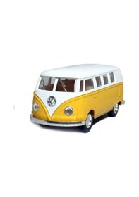 Resim 1:32 Ölçek Metal Çek Bırak Nostaljik Volkswagen T1 Minibüs Vosvos Oyuncak Araba - Sarı 13 Cm 