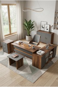 Resim Robin Home Verona Abcef Ofis Büro Masa Takımı Barok-gri 